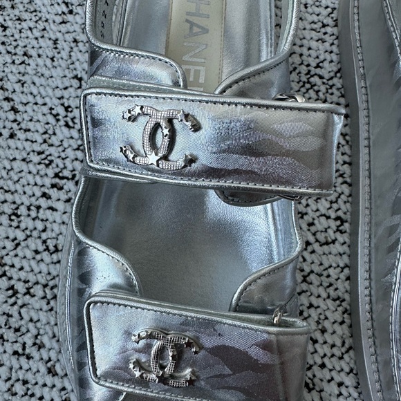 Chanel Silver Dad Sandals 22 Season - Picture 10 of 12